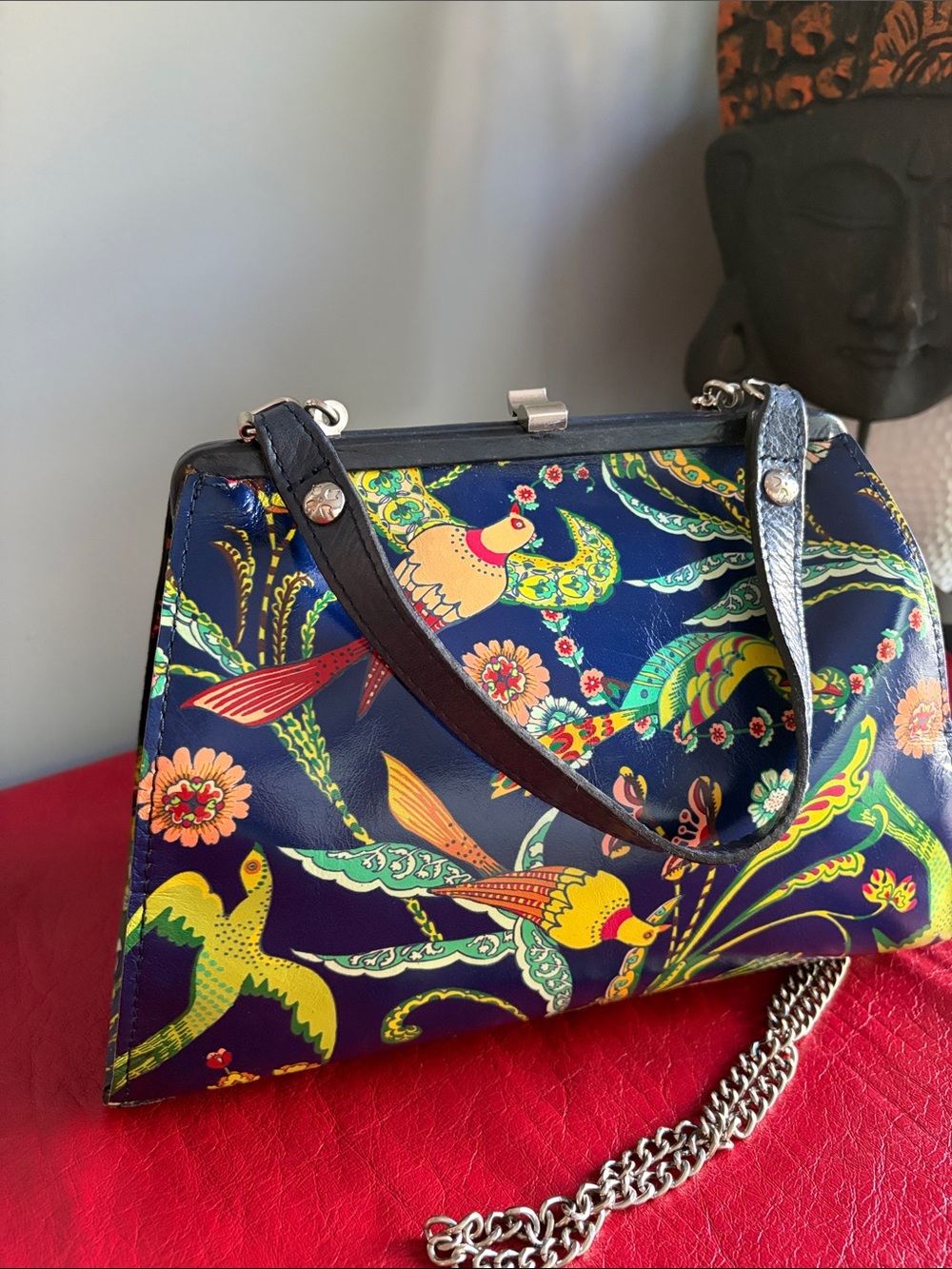 Patricia Nash Navy Floral & Bird Print Handbag - Picture 3 of 7